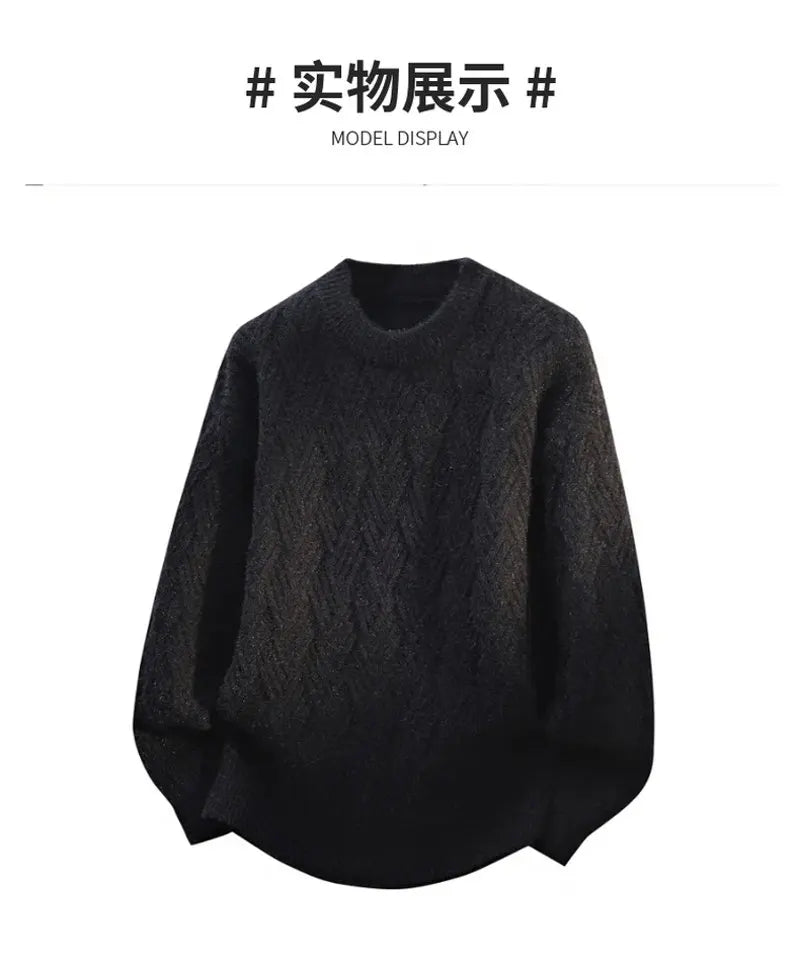 Warm Knitted Pullover 2025 New Winter Men's O-neck Casual Sweater High-quality Men's Pullover Clothing Size 4XL