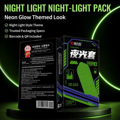 Glow in the Dark Condoms Set 7pcs Ultra Thin Lubricated Natural Latex Men Novelty Fun Night Sensual Romantic Touch Fit Beilile
