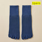 Hot Sale Men's Cotton Toe Socks Moisture-Wicking Odor Control Seamless Toe Design Long Crew Socks for Sports Daily Wear