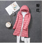 Women Ultra Light Long Down Jacket Coats Autumn Winter Loose Long Sleeve Zip Up Loose Korean Hooded Detachable Tops Outwear