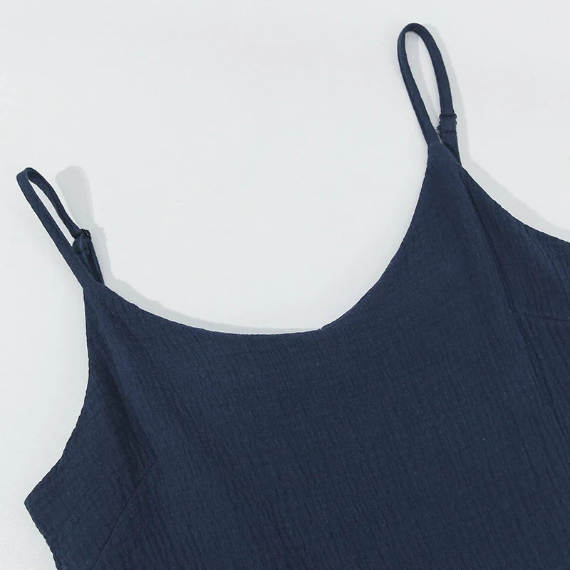 Casual Muslin 100% Cotton Gauze Dresse Summer Women's Loose Sleeveless Backless Streetwear Female Chic Dress Vestidos Long Robe
