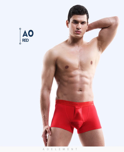 Bullet Separation Underwear Men's Ventilated and Breathable Summer Dry Underwear Ice Silk Pouch Ice Health Boxer Briefs