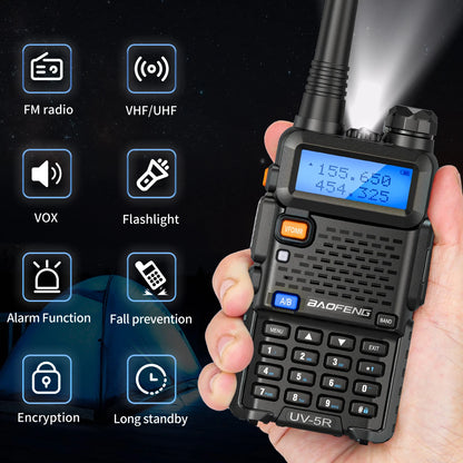 Baofeng Walkie Talkie UV 5R 5W 8W Dual Band Ham Two Way Radio Vhf Uhf FM Radio Handheld Transceiver Hunting 16KM