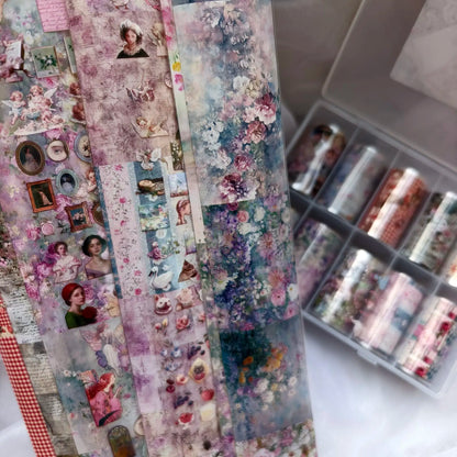 10Rolls Plaid Thousand-Bird Bow  Stars Nail Foils Transfer Paper  Nail Art Stickers  Manicure Set Decal  Nails Decoration