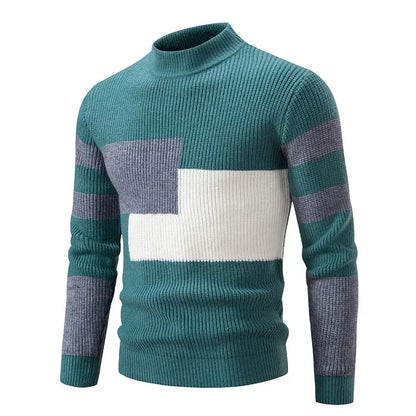 New Autumn and Winter Casual Warm Neck Sweater Knit Pullover Tops  Man Clothes