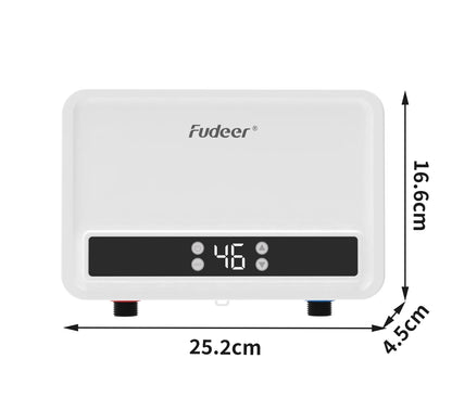 Fudeer Water Heater Electric Instant Water Heater for Sink Stainless Steel Hot Water Heater Under Sink 5500W for Kitchen