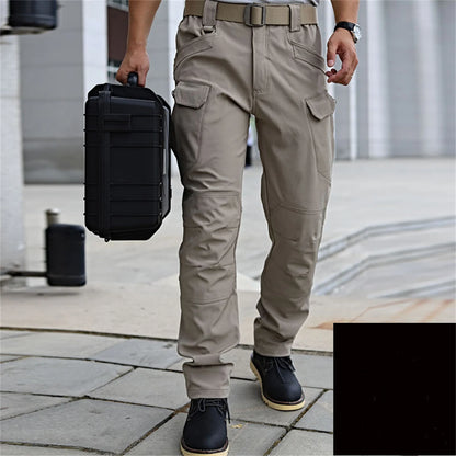 Black Cargo Plus Size Men's Elastic Tactical Pants Camping Hiking Fishing Trekking Climbing Outdoor Trousers Quick Dry Sports