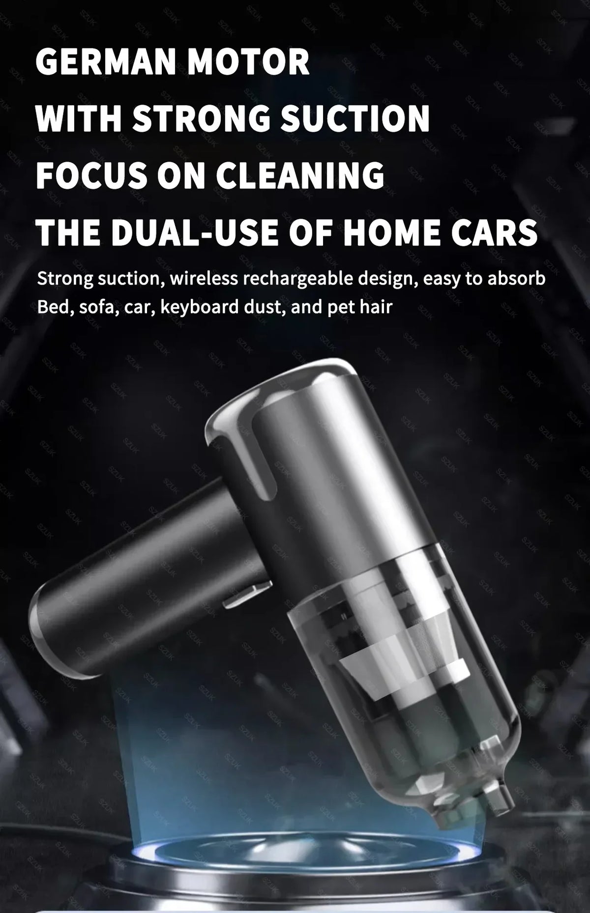 SZUK 148000PA Car Vacuum Cleaner Strong Suction Cordless Handheld Cleaning Machine Wireless Mini Portable Vacuum Cleaner for Car