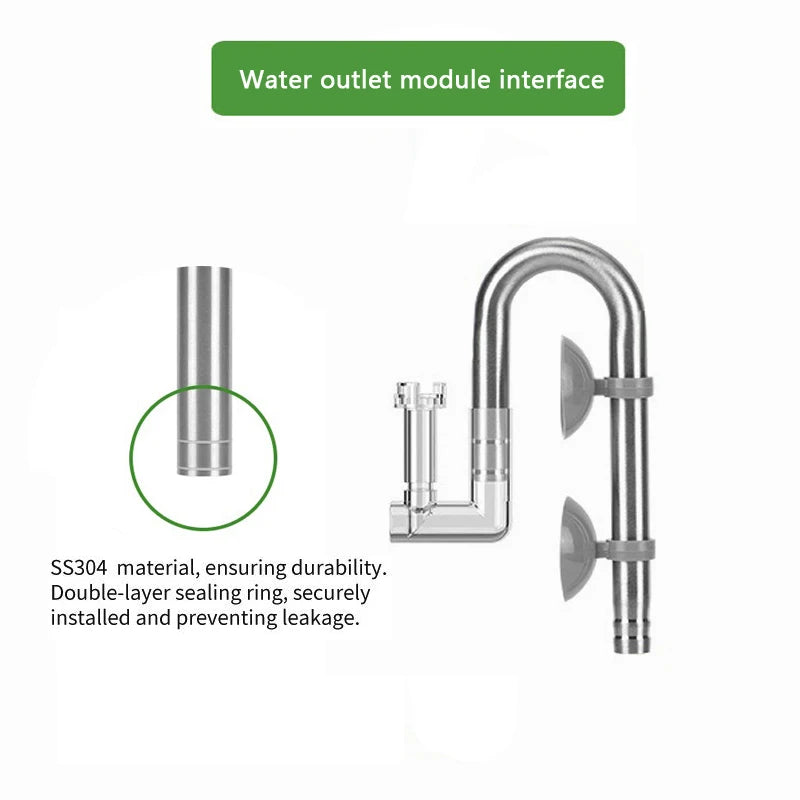 8mm Aquarium Mini Filter Tube Stainless Steel Anti Fish and Shrimp Inlet and Outlet Oil Film Filter Fish Tank Supplies