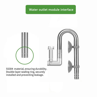 8mm Aquarium Mini Filter Tube Stainless Steel Anti Fish and Shrimp Inlet and Outlet Oil Film Filter Fish Tank Supplies