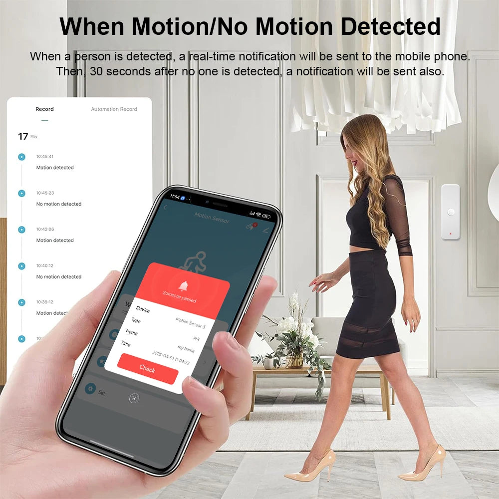 Tuya WiFI Motion Sensor PIR Smart Human Body Home Burglar Sensor APP Remote Control Smart Life For Smart Home Work With Alexa