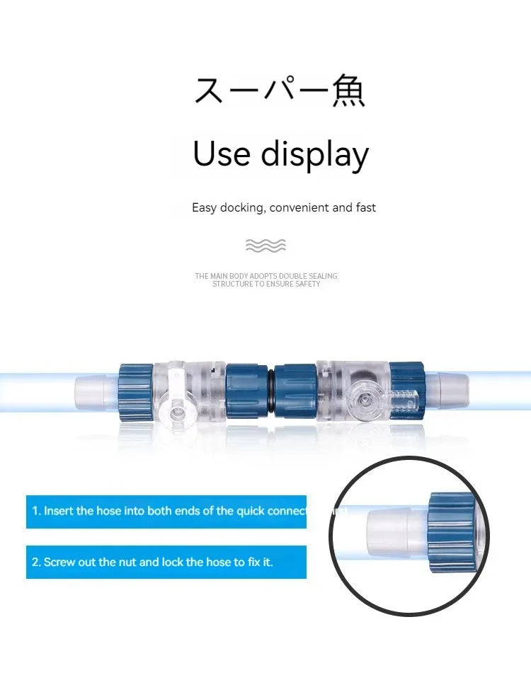 12/16mm Aquarium Water Control Valve Hose Double Tap Quick Release Connector Fish Tank Filter Barrel Replace Connector Acuarios