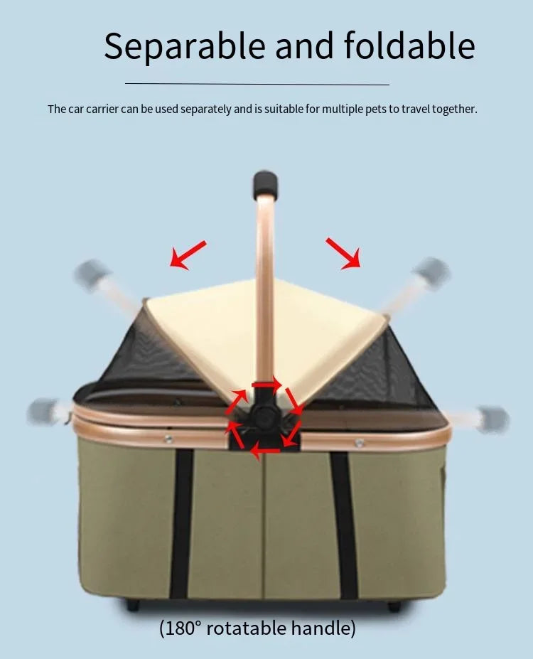 2026 New Multi Layer Pet Cart for Cats Dogs, Large Space Detachable Pet Carriers and Travel Gear