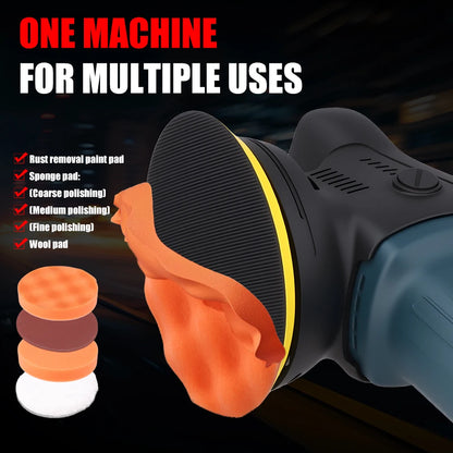 Podofo 980W Electric Buffer Polisher 5” Orbital Polisher 550-3300 RPM for Car Waxing Detailing Polishing