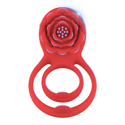 Rose Cock Ring Vibrator G Spot Nipple Clitoral Stimulator Male Penisring Delay Ejaculation Sex Toys for Couple 18+
