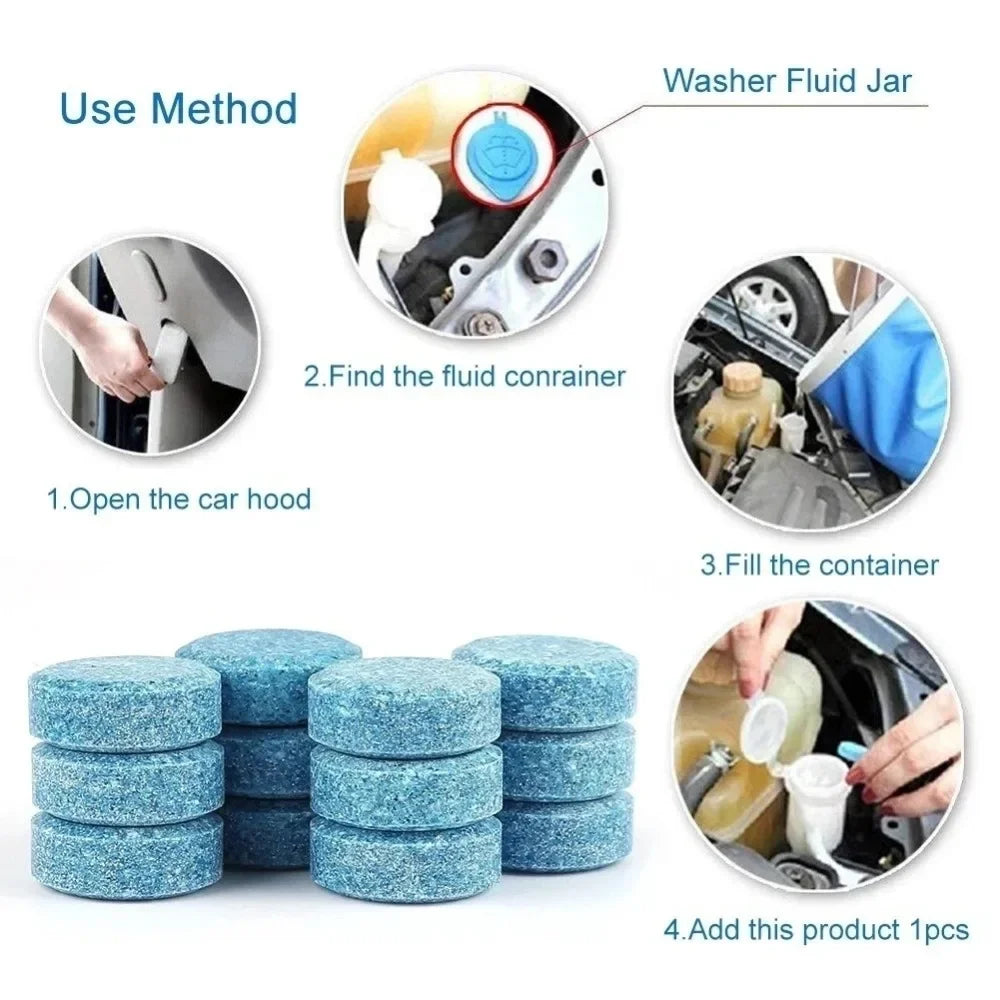 ISGTDRM Solid Cleaner Car Windscreen Cleaner Effervescent Tablet Auto Wiper Glass Solid Cleaning Concentrated Tablets Detergent