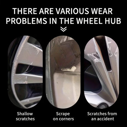 Fasilawei Car Wheel Hub Scratch Repair Paste, Tire Rim Scratch Paint Restoration Paste - for Black, White, And Silver Aluminum A