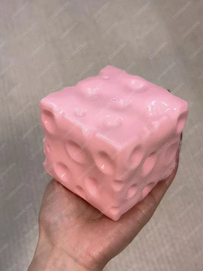 Jumbo Cheese Cube Stress Ball Big Cheese Shapeable Squeeze Ball Non-Bounce Fidget Toy ASMR Sensory Anti-Stress Christmas Gift