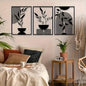 Metal Wall Art Black Iron 3-Piece Set, Abstract Line Decor for Living Room Bedroom Indoor Outdoor