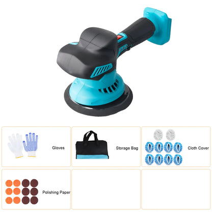 Podofo 6'' Electric Auto Polishing Cleaning Metal Waxing Wood Cordless Car Polisher Sanding Rust Removal Tool For Makita Battery