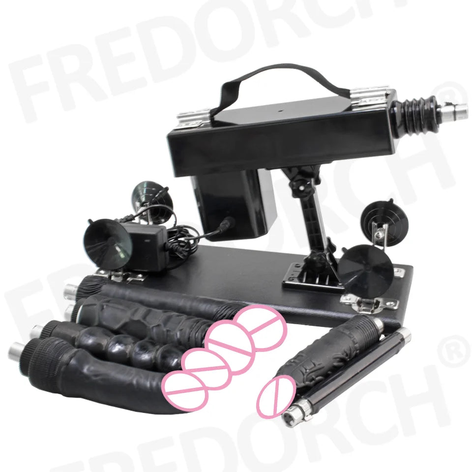 FREDORCH Sex Machines More Attachment Masturbating Pumping Sex Gun Adjustable with Dildo Couples Sex Toy Love Machine for Couple