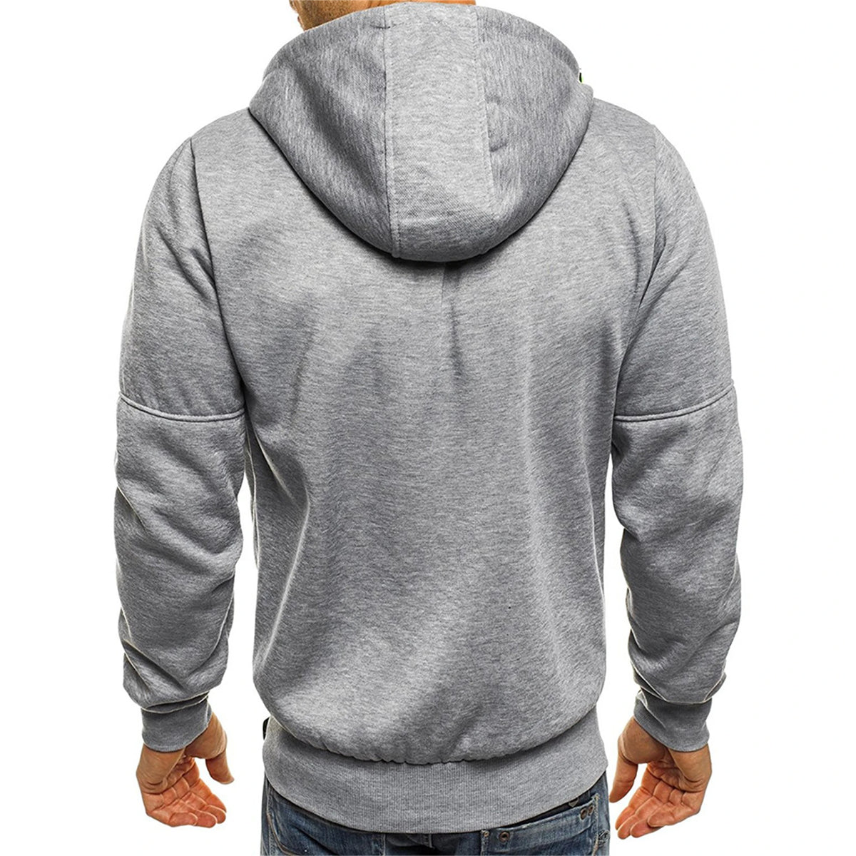 Solid color men's hooded jacket Casual long-sleeved hoodie Zipper Gym sports hoodie Spring Fall
