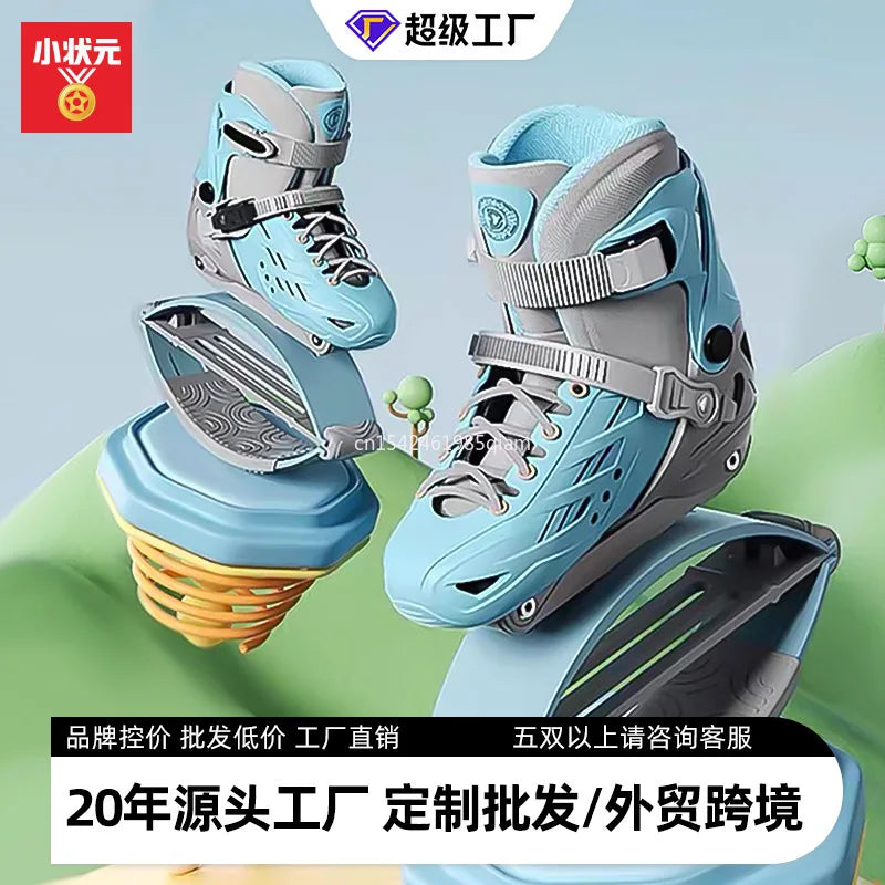 Fitness Roller Skating Kangaroo Bounce Shoes Unisex Fitness Exercise Rebound Shoes And Roller Shoes 2 In 1
