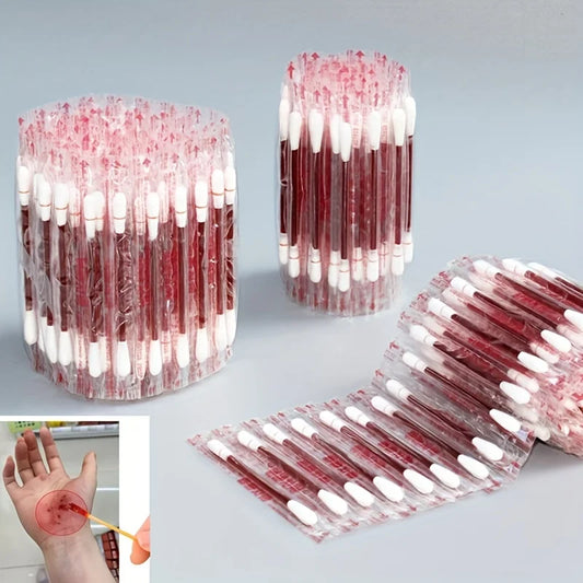 50/100pcs Emergency First Aid Clean Wounds Supplies  Disposable Medical Alcohol Sticks Disinfection Iodine Cotton Swabs