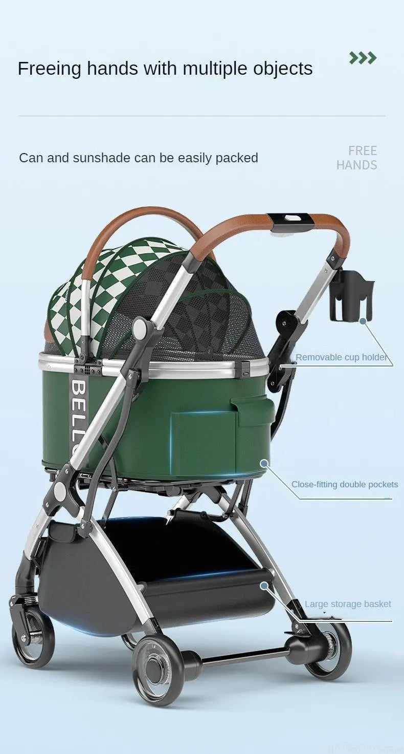 Pet strollers Aluminum tube trolley pet bag separate cat dog car car travel tourist car foldable stroller dog puppy stroller