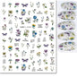 3d Nail Art Decals Elegant White RoyalBlue Roses Flowers Adhesive Sliders Nail Stickers Decoration For Nail Manicure