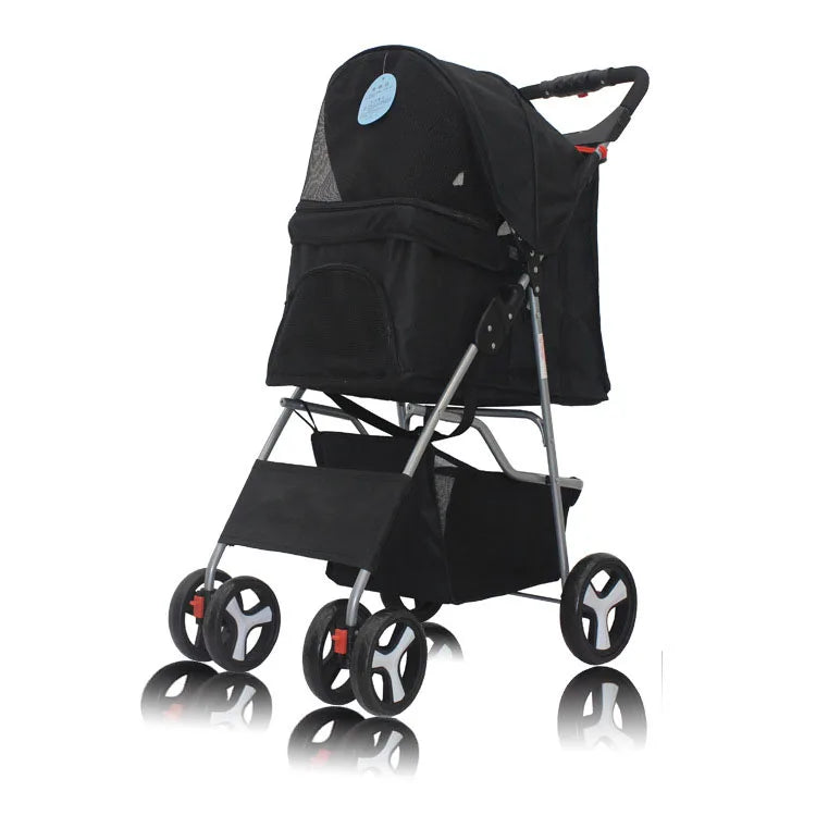 Dog Golden Retriever Pet Stroller Large Fruit Tray Adjustable Foldable for Small Medium Dog Outdoor Travel