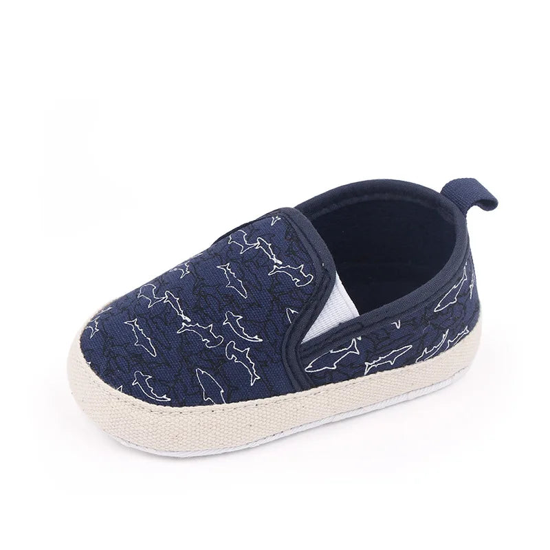 Infant Babies Boys Girls Shoes Soft Sole Canvas Solid Footwear For Newborns Toddler Crib Moccasins Letter Print Anti-Slip Shoes