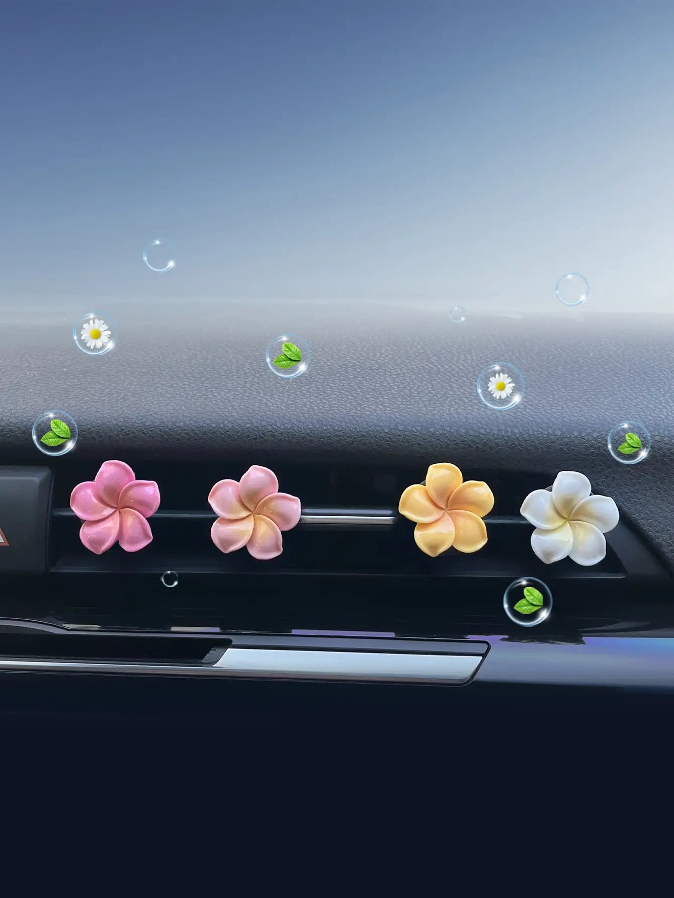 4pcs Car Flower Shape Air Conditioning Outlet Perfume Decoration Clip Air Freshener Diffuser Car Interior Accessories
