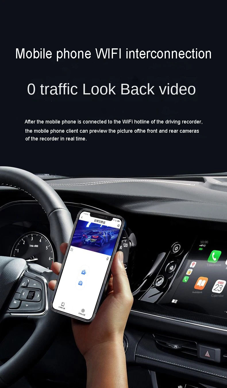 4K 4CH Hidden Dash Cam with APP Night Vision Motion Detection 24/7 Parking Monitor G-Sensor Loop Recording WDR Blackbox Car DVR