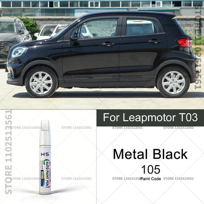 For Leapmotor T03 Car Paint Repair Pen Touch Up Scratch Remover DIY Auto Accessories Blue C02 Yellow Green YO Grey Light White