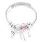 New Trendy Rhinestones Dragonfly Crystal Beaded Pendant Bracelet Stainless Steel 4 Colors Closure Bangles Women Bracelet Jewelry