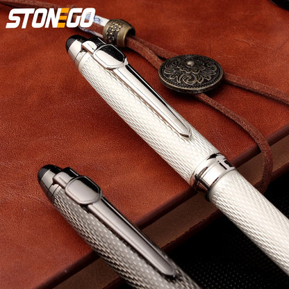 STONEGO Classic Luxury Rollerball Pens, Stainless Steel Roller Ball Pen for Men Women, School, Office, Executive, Business