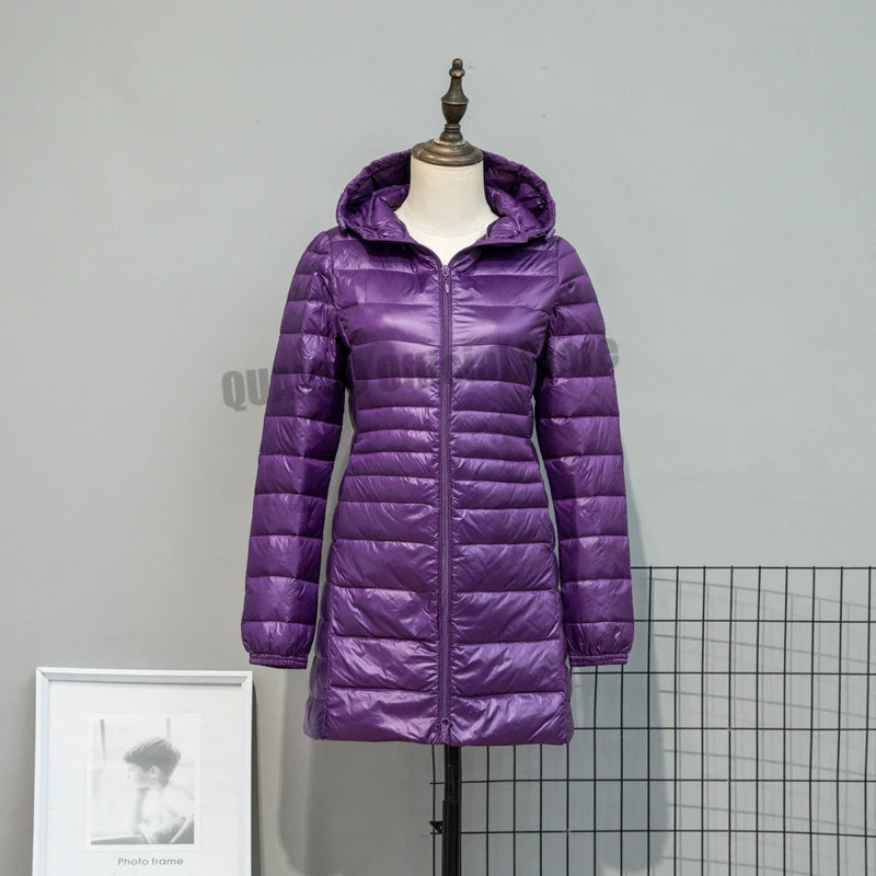 Women Spring/Autumn Ultra Lightweight Quilted Jacket 2023 New Woman Water and Wind-Resistant Big Size women Hoodies coat