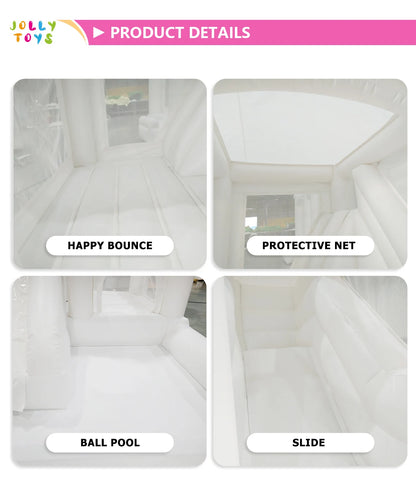 4 in 1 Inflatable Bounce House for Kids Outdoor Bouncy Castle with Slide Basketball Football Baseball Games for Backyard Party