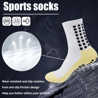 6 Pairs Men Women Non Slip Grip Socks Football Basketball Soccer Rugby Baseball Cycling Running Hiking Tennis Skateboard