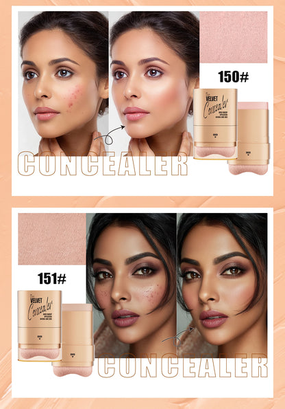 2-in-1 Concealer and Foundation Stick, Covers Dark Circles, Waterproof and Sweat-Resistant, Creates Flawless-Looking Makeup