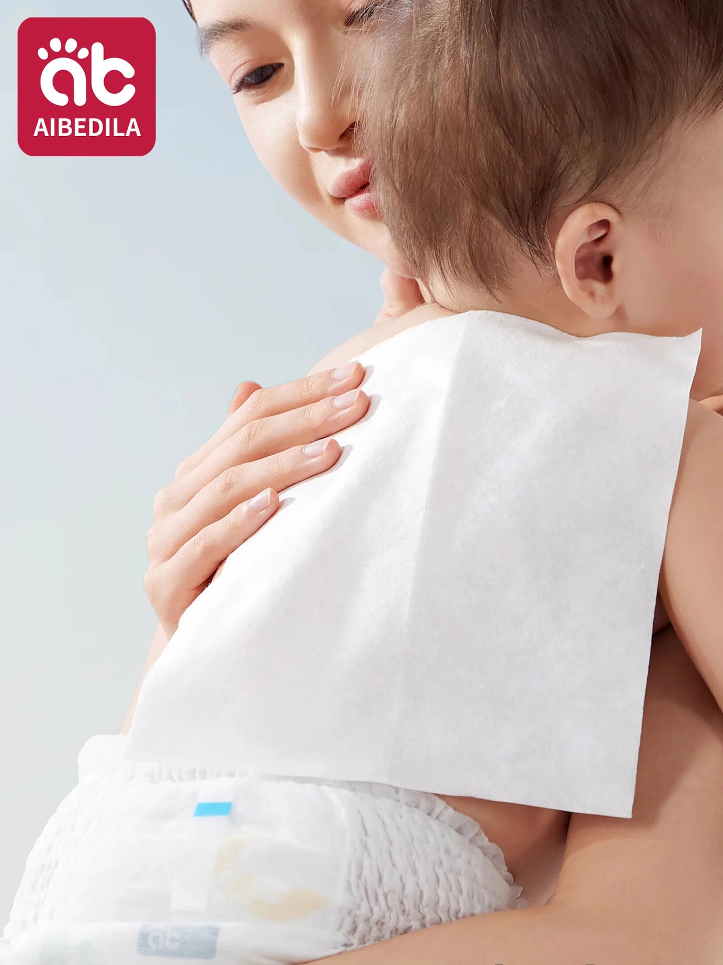 100% Cotton Dry Wipes Sensitive+ Newborn Baby Wipes, 3-In-1 Cleans Cares Protects Unscented Hypoallergenic Thick Facial Towels
