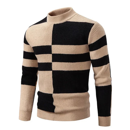 New Autumn and Winter Casual Warm Neck Sweater Knit Pullover Tops  Man Clothes