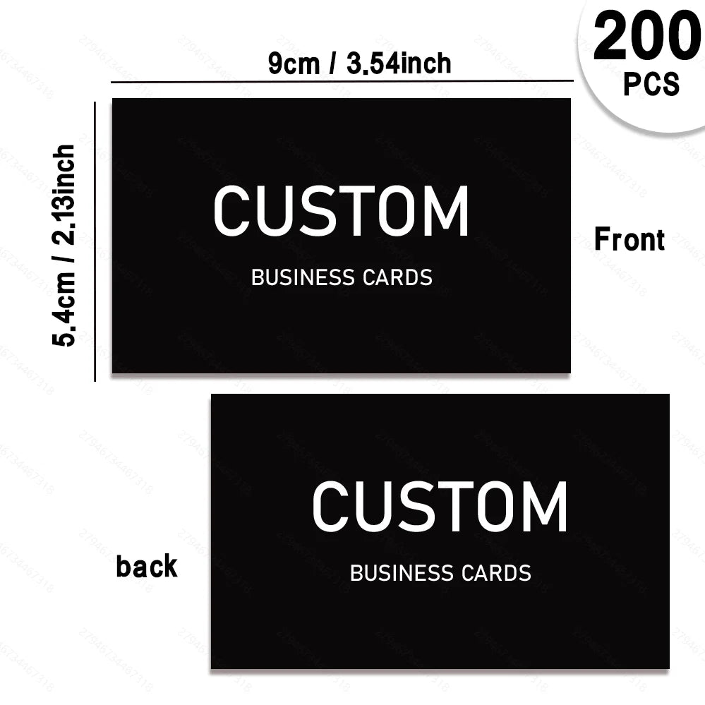 200/500/1000pcs Customizable Cards, Personalized Business Cards with Acrylic Storage Box, Matte Film Thank You Invitations