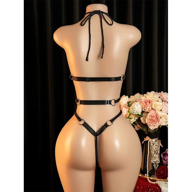 Crotchless Sexy Stocking Toy For Women Fishnet Bondage Underwear Bdsm Erotic Prop Couples Adult Porn Lace Game Rope Bodysuit