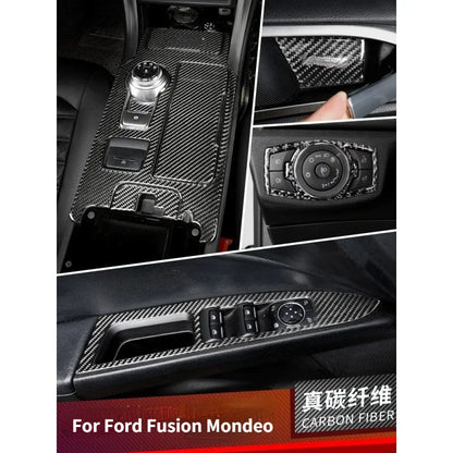 Fit for Ford Fusion Mondeo 2013–2019 Carbon Fiber Style ABS Interior Panel Cover Trim Stickers Car Decor Accessories