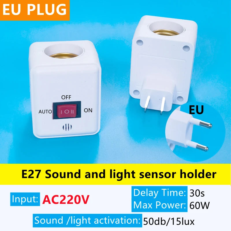 E27 PIR Motion Sensor Led Switch Lamp Base EU/US AC85-265V Plug Human Induction Light Bulb Holder Socket Adapter Converter