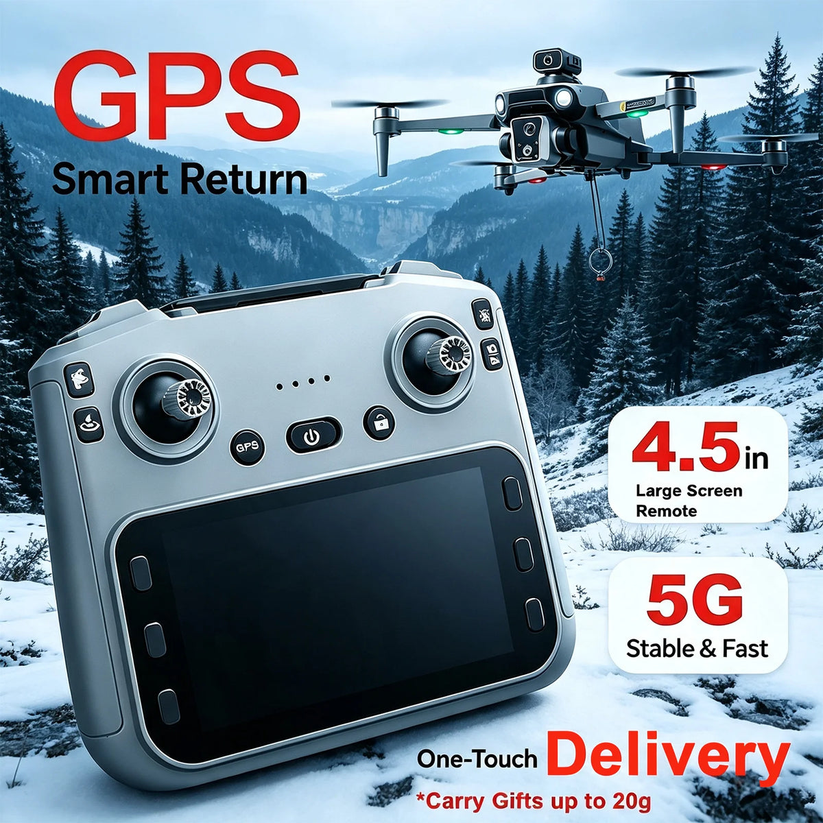 K19 MAX GPS Drone Professional 4K HD Dual Cameras UAV 360° Obstacle Avoidance Brushless Dron With Airdrop Function RC Quadcopter