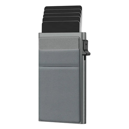 Unisex Anti Rfid Blocking Protected ID Credit Magic Card Holder Men Thin Slim Minimalist Smart Wallets Metal ID Cardholer Case
