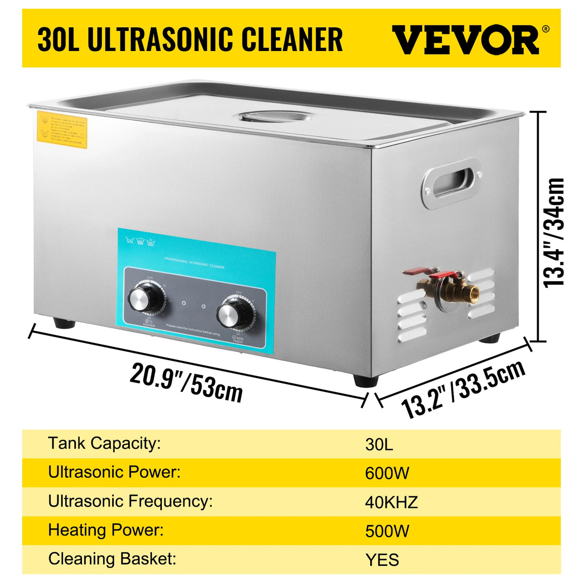 SucceBuy 3L 6L 10L 15L 22L 30L Electric Ultrasonic Cleaner Portable Washing Machine Lave-Dishes Ultrasound Home Office Appliance